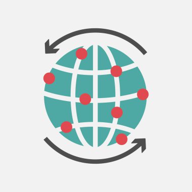 Globe icon, world wide icon flat design.