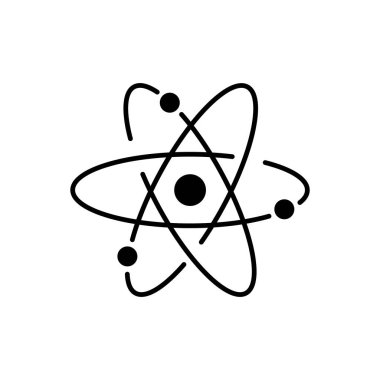 Atom structure filled outline icon, line vector sign