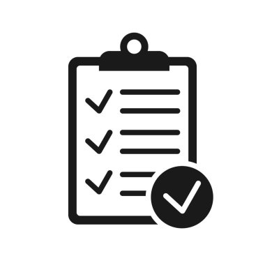 Checklist with mark vector icon isolated on white background