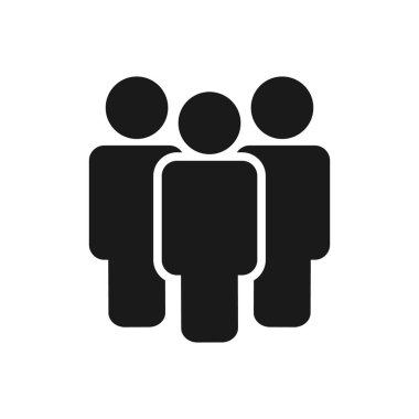 Group of people isolated on white background vector icon silhouette people simple illustration of community