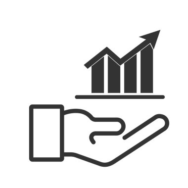 growth chart on the palm icon ,Business Infographic icons , Vector