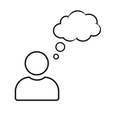 Man Thinking Icon, speech bubble icon vector isolated on white background