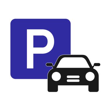 parking Car sign, vector illustration isolated on white background