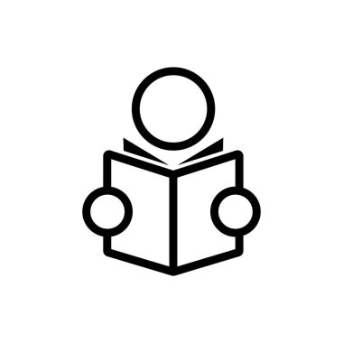 Book Reader icon isolated on white, vector design