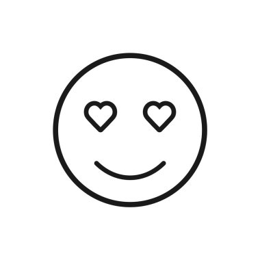 Smiling Face With Heart-Eyes emoji line icon. linear style sign for mobile concept and web design. In love emoticon outline vector icon. Symbol, logo illustration. Vector