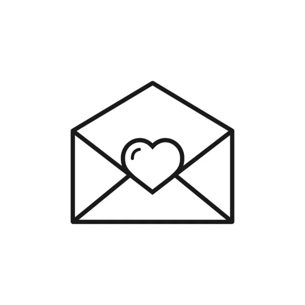 Heart Love Mail Letter Vector Line Vector Icon — Vettoriale Stock