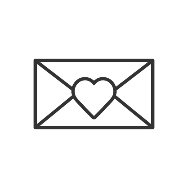 Heart Love Mail Letter Vector Line Vector Icon — Vettoriale Stock