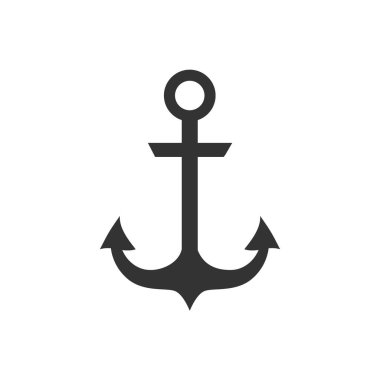 beyaz arkaplanda izole edilmiş çapa simgesi vektörü