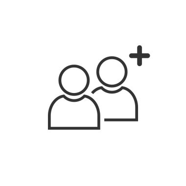 Add contact glyph icon friend and person button vector icon
