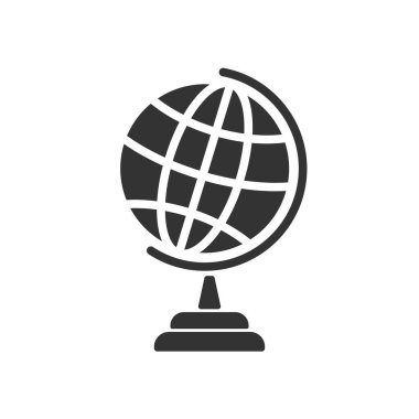 Küre simgesi. Küre sembolü. Düz vektör çizim