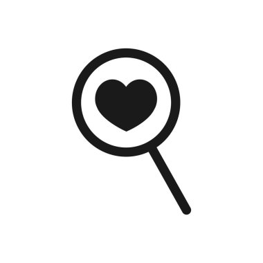 Searching A Love, magnifying glass with heart