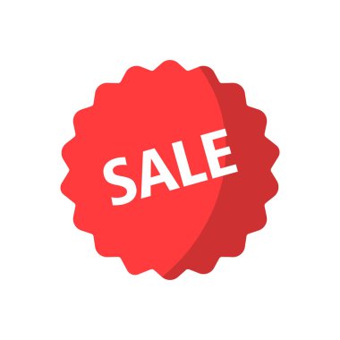 Sale vector icon flat design simple sign isolated on white background