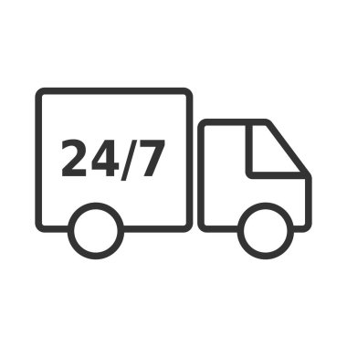 delivery truck outline icon vector simple illustration.