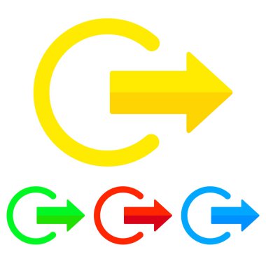 Exit icons. Logout sign Vector multicolored set