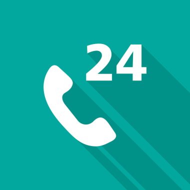24h support icon, vector illustration simple design