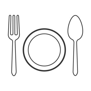 Mutfak malzemeleri. Çatal bıçak takımı vektör illüstrasyonunu beyaz arkaplanda izole etti,