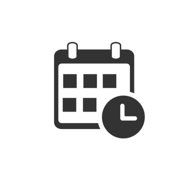 Saat simgesi, vektör grafik tasarımı ile takvim