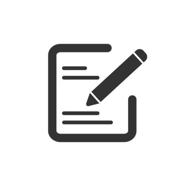 Kayıt simgesini düzenle, siyah vektör işareti beyaz arkaplanda izole edildi