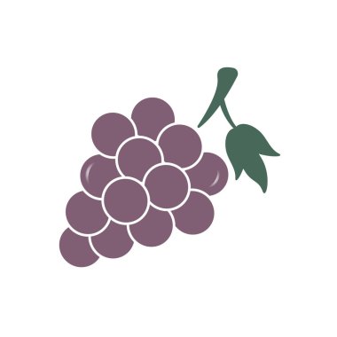 Üzüm Simgesi Düz Biçimli, izole edilmiş, vektör