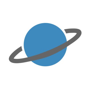 Mavi küre, gezegen simgesi vektörü beyaz arkaplanda izole edildi