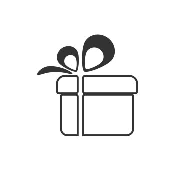 Fiyonklu basit bir hediye kutusu, soyut simge