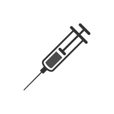 Syringe injection glyph icon, vector isolated on white background