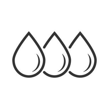Water drops line icon, vector illustration isolated on white background