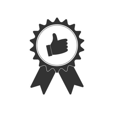 Banner ribbon Thumb up icon flat. Illustration