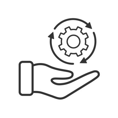 Bir vites simgesini tutan el.