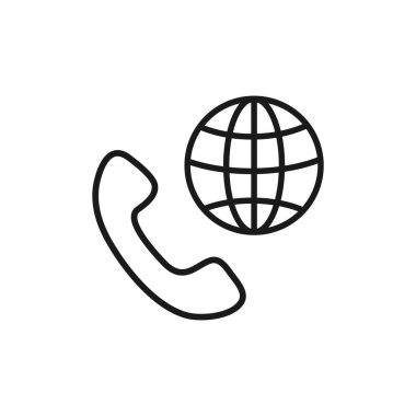 phone with globe vector icon