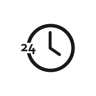 round the clock icon vector image isolated on white background.