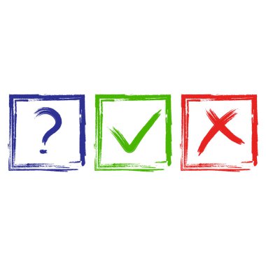 vector green and red illustration of check marks