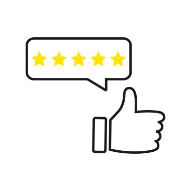 Beş yıldızlı derecelendirme doğrusal simgesi.