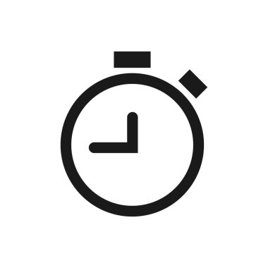 Alarm clock arrow vector line Icon isolated on white background