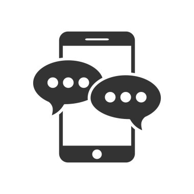 Chat Vector Icon Isolated. mobile phone with communication signs