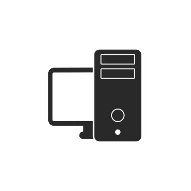 Personal computer icon. Fashionable design idea, isolated on white background