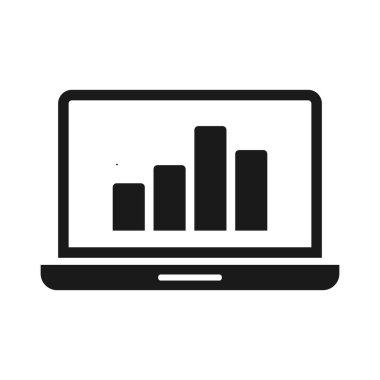Laptop With Chart Icon vector isolated on white background