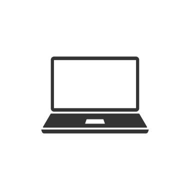 Laptop vector flat icon on the white background