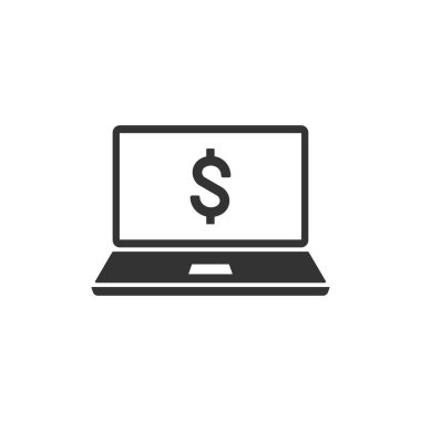 dizüstü ekran simgesi üzerinde dolar işareti olan