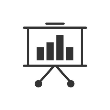 Presentation Board With Growing Chair vector illustration