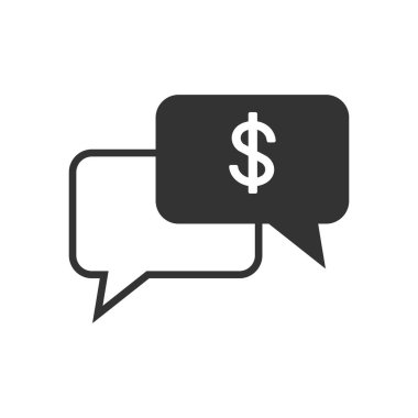 Dollar Speech Bubble Outline Icon isolated on white background