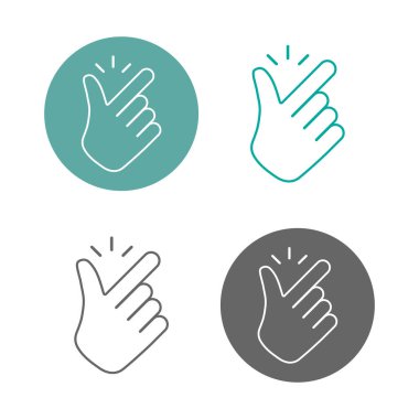 Snap Fingers Icons set Vector Illustration flat