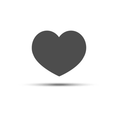 Heart vector icon. Simple gray illustration isolated on white background