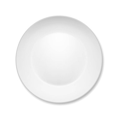 plate realistic vector illustration in 3d isolated on white background