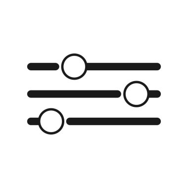 Equalizer or setting icon collection in glyph style, vector