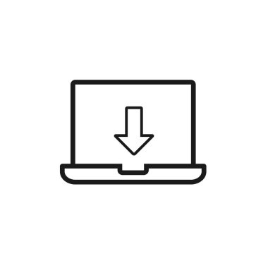 Dizüstü bilgisayar simgesi vektör çizimi