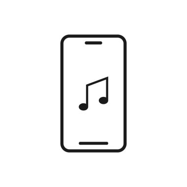 Mobile phone with note sign icon, vector illustration. Flat design
