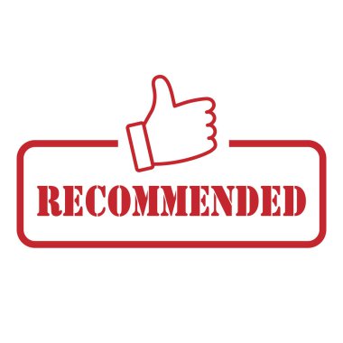 Kırmızı vektör illüstrasyon pankartı başparmaklar ile tavsiye edilir