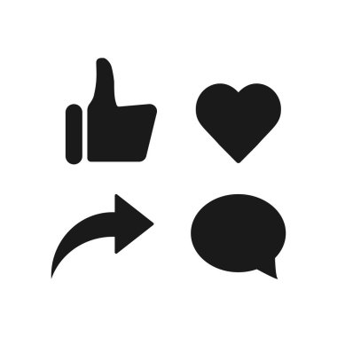 like comment share dislike subscribe icon button set.