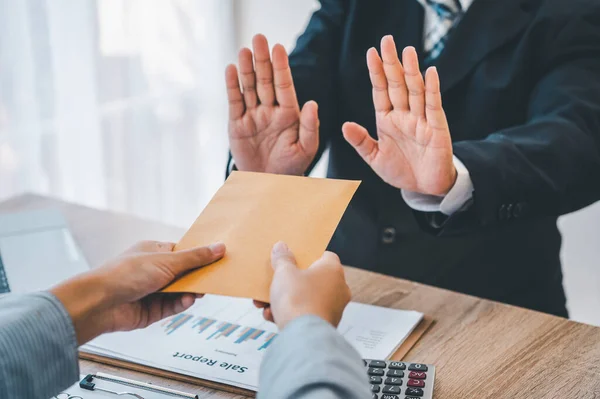 Banconote Dollari Non Sono Accettate Come Tangenti Dagli Uomini Affari — Foto Stock